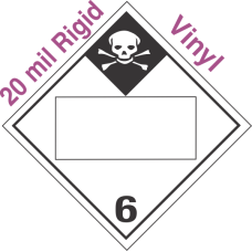 Blank Window Inhalation Hazard Class 6.1 20mil Rigid Vinyl Placard