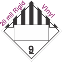 Blank Window Miscellaneous Dangerous Goods Class 9 20mil Rigid Vinyl Placard