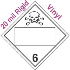 Blank Window Poison Class 6.2 20mil Rigid Vinyl Placard