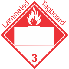 Blank Window Combustible Class 3 Laminated Tagboard Placard