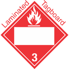 Blank Window Flammable Class 3 Laminated Tagboard Placard