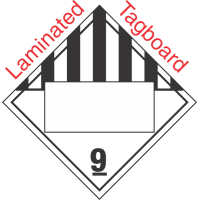 Blank Window Miscellaneous Dangerous Goods Class 9 Laminated Tagboard Placard