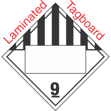 Blank Window Miscellaneous Dangerous Goods Class 9 Laminated Tagboard Placard