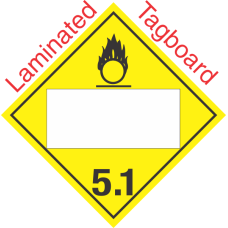 Blank Window Oxidizer Class 5.1 Laminated Tagboard Placard