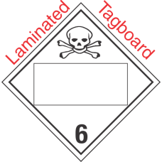 Blank Window Poison Class 6.2 Laminated Tagboard Placard