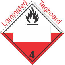 Blank Window Spontaneously Combustible Class 4.2 Laminated Tagboard Placard