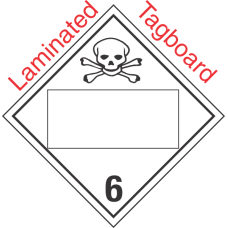Blank Window Toxic Class 6.2 Laminated Tagboard Placard