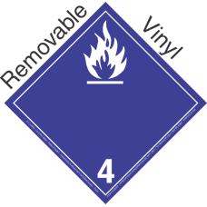 International (Wordless) Dangerous When Wet Class 4.3 Removable Vinyl Placard