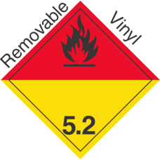 International (Wordless) Organic Peroxide Class 5.2 Removable Vinyl Placard
