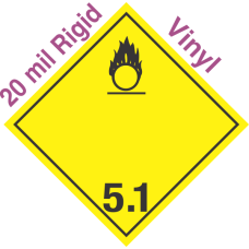 International (Wordless) Oxidizer Class 5.1 20mil Rigid Vinyl Placard