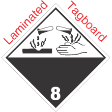 International (Wordless) Corrosive Class 8 Laminated Tagboard Placard