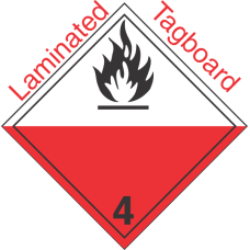 International (Wordless) Spontaneously Combustible Class 4.2 Laminated Tagboard Placard