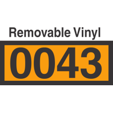 UN0043 Removable Vinyl DOT Orange Panel