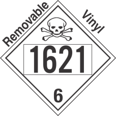 Poison Toxic Class 6.1 UN1621 Removable Vinyl DOT Placard