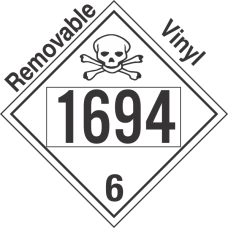 Poison Toxic Class 6.1 UN1694 Removable Vinyl DOT Placard