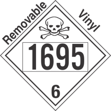 Poison Toxic Class 6.1 UN1695 Removable Vinyl DOT Placard