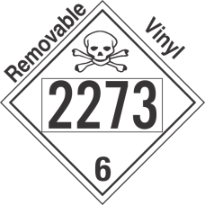 Poison Toxic Class 6.1 UN2273 Removable Vinyl DOT Placard