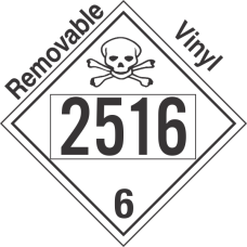 Poison Toxic Class 6.1 UN2516 Removable Vinyl DOT Placard