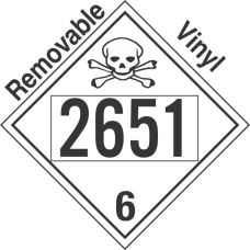 Poison Toxic Class 6.1 UN2651 Removable Vinyl DOT Placard