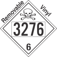 Poison Toxic Class 6.1 UN3276 Removable Vinyl DOT Placard