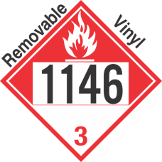 Combustible Class 3 UN1146 Removable Vinyl DOT Placard