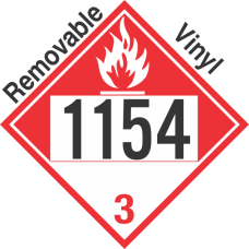 Combustible Class 3 UN1154 Removable Vinyl DOT Placard