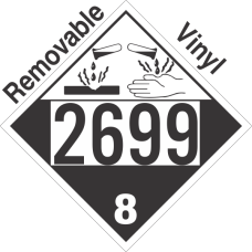 Corrosive Class 8 UN2699 Removable Vinyl DOT Placard