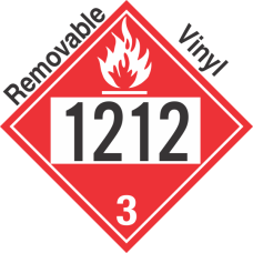 Flammable Class 3 UN1212 Removable Vinyl DOT Placard