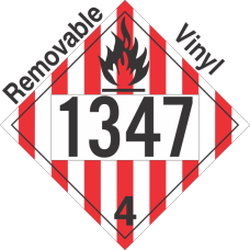 Flammable Solid Class 4.1 UN1347 Removable Vinyl DOT Placard