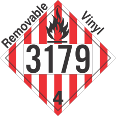 Flammable Solid Class 4.1 UN3179 Removable Vinyl DOT Placard