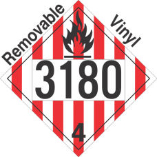 Flammable Solid Class 4.1 UN3180 Removable Vinyl DOT Placard