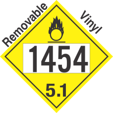 Oxidizer Class 5.1 UN1454 Removable Vinyl DOT Placard