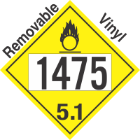Oxidizer Class 5.1 UN1475 Removable Vinyl DOT Placard