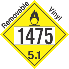 Oxidizer Class 5.1 UN1475 Removable Vinyl DOT Placard