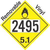 Oxidizer Class 5.1 UN2495 Removable Vinyl DOT Placard