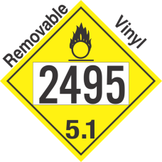 Oxidizer Class 5.1 UN2495 Removable Vinyl DOT Placard