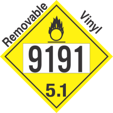 Oxidizer Class 5.1 UN9191 Removable Vinyl DOT Placard