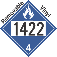Dangerous When Wet Class 4.3 UN1422 Removable Vinyl DOT Placard