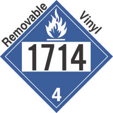 Dangerous When Wet Class 4.3 UN1714 Removable Vinyl DOT Placard