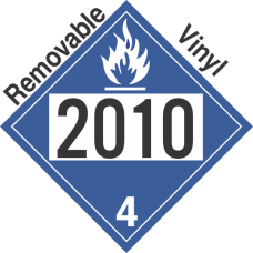 Dangerous When Wet Class 4.3 UN2010 Removable Vinyl DOT Placard