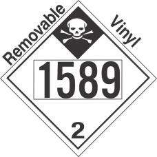 Inhalation Hazard Class 2.3 UN1589 Removable Vinyl DOT Placard