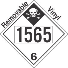Inhalation Hazard Class 6.1 UN1565 Removable Vinyl DOT Placard