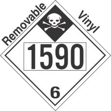 Inhalation Hazard Class 6.1 UN1590 Removable Vinyl DOT Placard