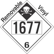 Inhalation Hazard Class 6.1 UN1677 Removable Vinyl DOT Placard