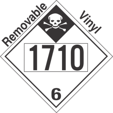 Inhalation Hazard Class 6.1 UN1710 Removable Vinyl DOT Placard