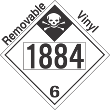 Inhalation Hazard Class 6.1 UN1884 Removable Vinyl DOT Placard