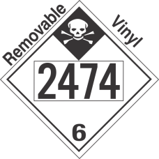 Inhalation Hazard Class 6.1 UN2474 Removable Vinyl DOT Placard