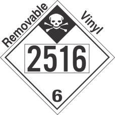 Inhalation Hazard Class 6.1 UN2516 Removable Vinyl DOT Placard