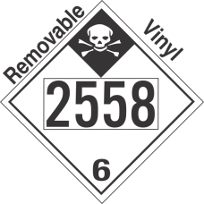 Inhalation Hazard Class 6.1 UN2558 Removable Vinyl DOT Placard