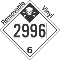 Inhalation Hazard Class 6.1 UN2996 Removable Vinyl DOT Placard